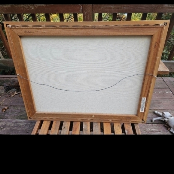 Vintage oil painting‎ of a lily pond - Picture 5 of 11